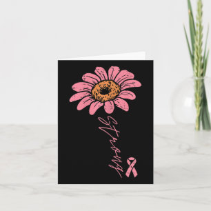 Carte Ribbon Tournesol Fort Sensibilisation au cancer du