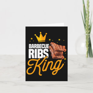 Carte Ribs Rbecue Drôle Roi Bbq Meat Saison Correspondan