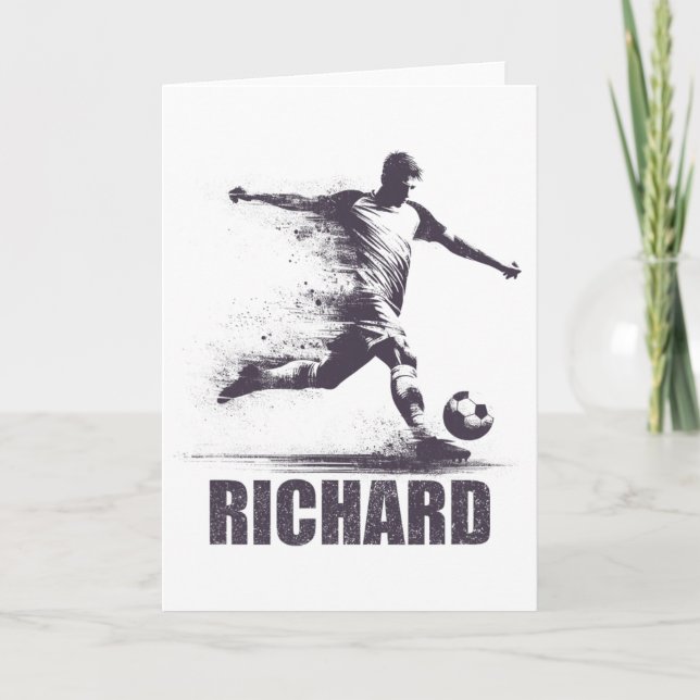 Carte Richard Soccer Boys Personalized First Name Richar (Devant)