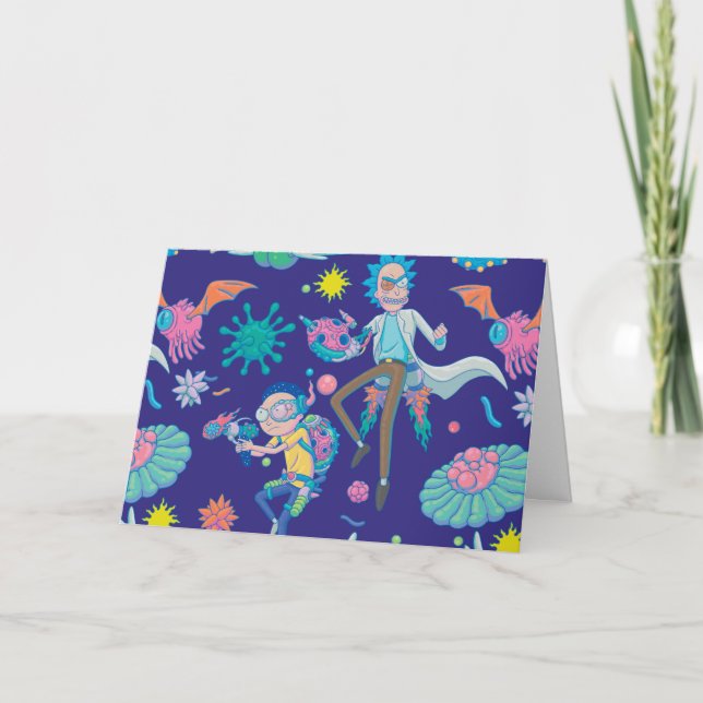 Carte RICK ET MORTY™| Parmi les Motifs de cellules infec (Devant)