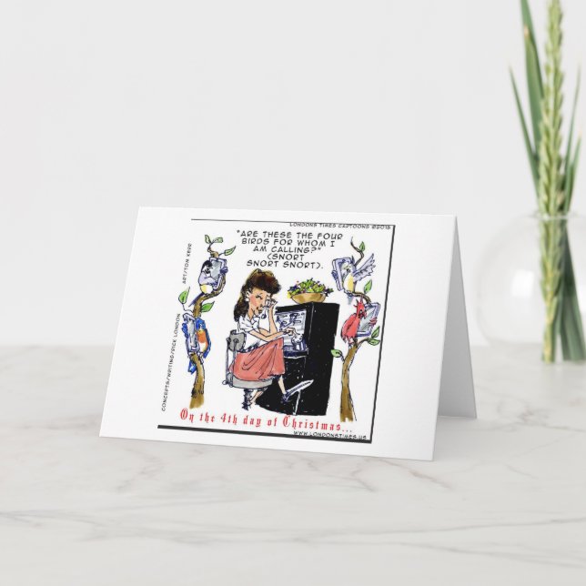 Carte Rick London Ernestine Oiseaux qui appellent Noël (Devant)