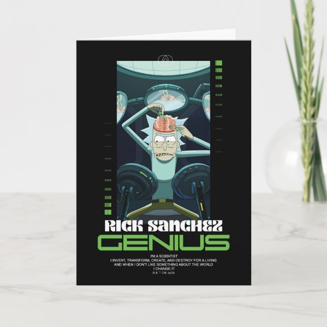 Carte Rick Sanchez Genius Citation Graphique (Devant)