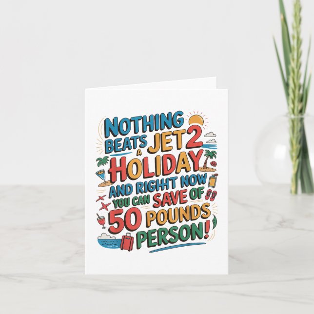 Carte Rien Ne Battre Un Jet 2 Vacances Drôle Internet Vi (Devant)