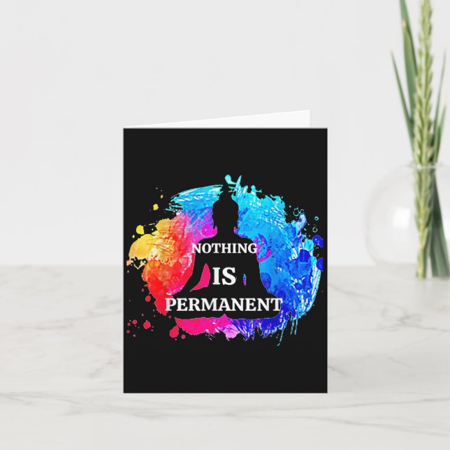 Carte Rien N'Est Permanente Bouddhisme Méditation Bouddh (Devant)