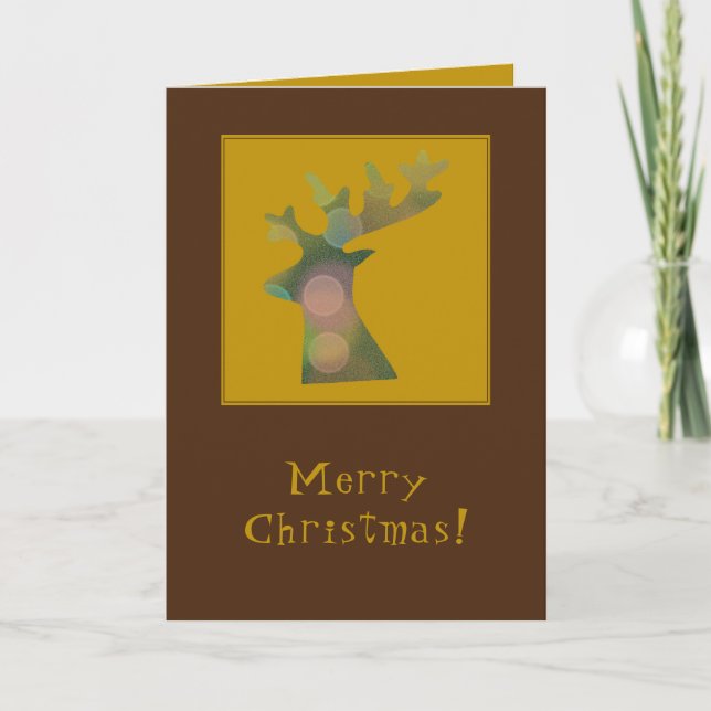 Carte Rindeer de Noël Funny, Bronze Profond (Devant)