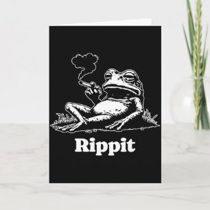 Carte Rippit Grenouille Fumeur Herbe Fumeur Drôle 