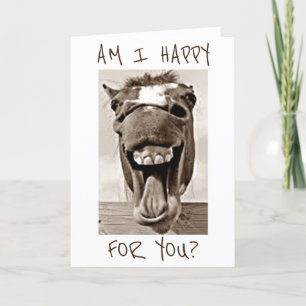 CARTE RIRE DONKEY EST HEUREUX POUR VOUS=FÉLICITATIONS