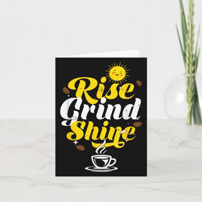 Carte Rise Grind Shine _ Motivation Insration _ Influenc (Devant)