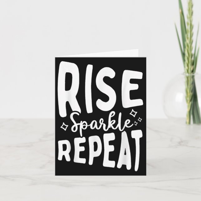 Carte Rise Sparkle Repeat - Sitive Mindset Motivational  (Devant)