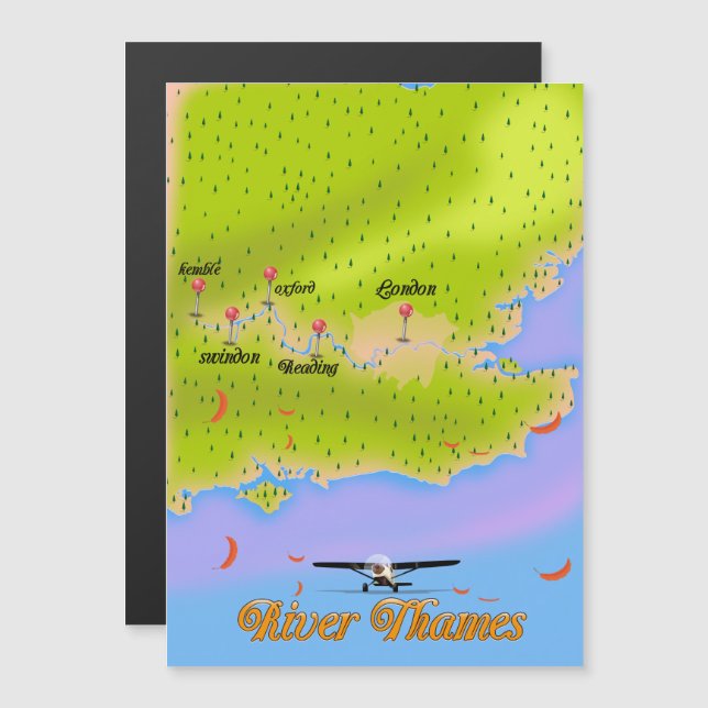 Carte River Thames Londres Angleterre (Devant / Derrière)