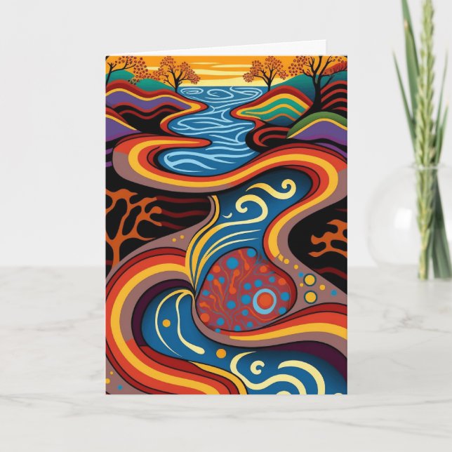 Carte Rivière, autochtone, rêveur. (Devant)