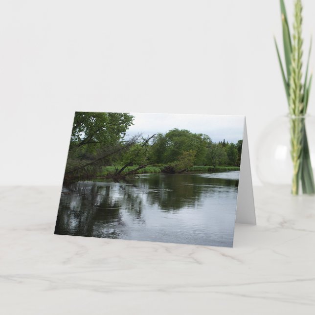 Carte "Rivière Saranac" Photo Adirondack River & Trees (Devant)