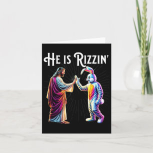 Carte Rizz Drôle Il Rizzin Jésus Haut Cinq Pâques Bun