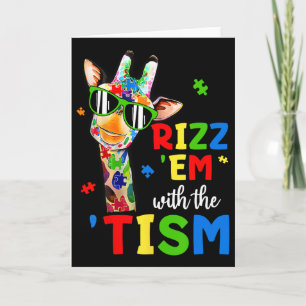 Carte Rizz Em avec la girafe Tism Autisme Drôle d'autism