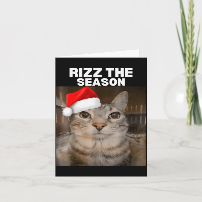 Carte Rizz The Season Funny Christmas Pajamas Cat Meme B (Devant)