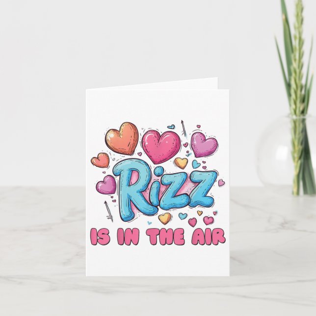 Carte Rizz Valentines Day - mignon coeur mème dire (Devant)
