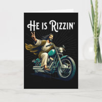 Rizzen drôle Rizz Il est Rizzin Jésus à moto