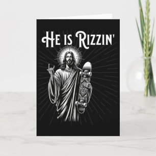 Carte Rizzen Rocker Il Est Rizzin Drôle Jésus En Skat