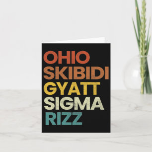 Carte Rizzler drôle de l'Ohio Skibidi Gyatt Sigma Rizz -