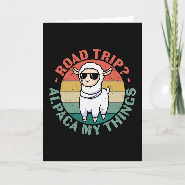 Carte Road Trip Alpaca My Things Funny Llama (Devant)