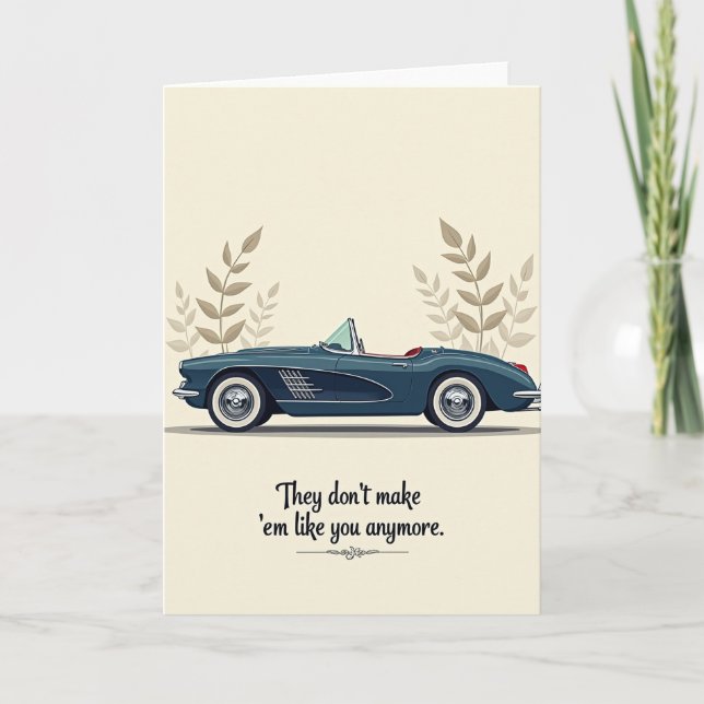 Carte Roadster Classique Rayée (Devant)