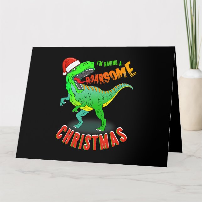 Carte ROARSOME Noël T Rex Dinosaur Enfants (Devant)