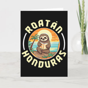 Carte Roatan Honduras Vacances Paresseux Plage Été Homme
