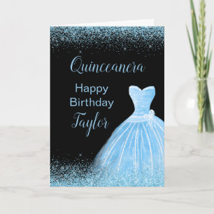 Carte Robe bleu clair Quinceanera Parties scintillant Fa