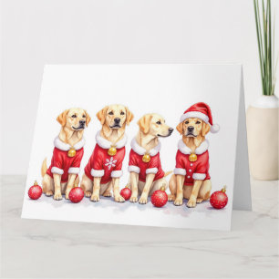 Carte Robe de Noël Labrador Chapeau de Père Noël