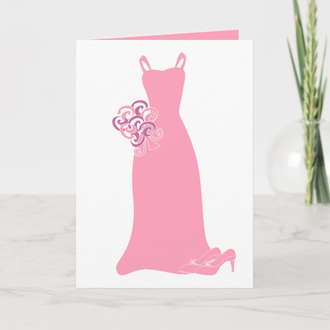 Carte Robe rose de demoiselle d'honneur (Devant)