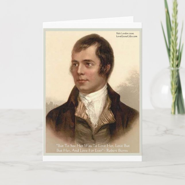 Carte Robert Burns "Pour la connaître" Citation d'amour  (Devant)