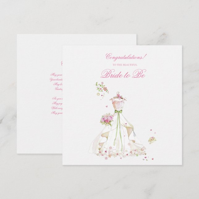 Carte Robes de mariée pour douches de mariée Félicitatio (Devant / Derrière)