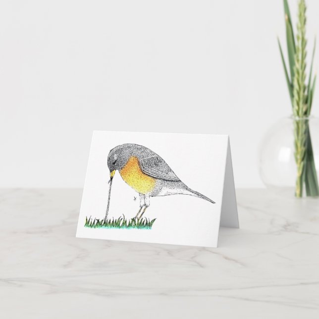 Carte Robin avec ver (Devant)