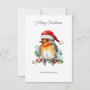 Carte Robin d'entreprise dans un Casquette de Noël