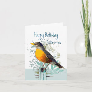 Carte Robin Garden Bird Faune Soeur en beaux-arts Annive