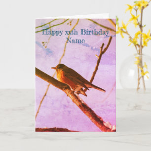 Carte Robin In Snow Nature Art Anniversaire Personnalisé