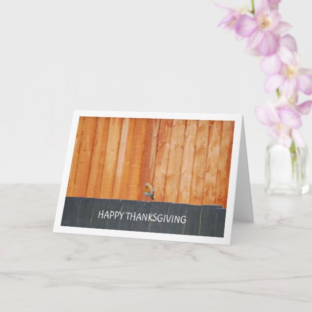 Carte Robin rouge sur la clôture (Orchidée)