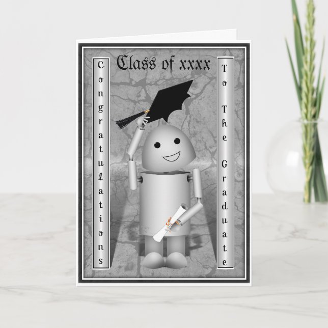 Carte Robo-x9 Graduate - Casquettes fermés en fête (Devant)