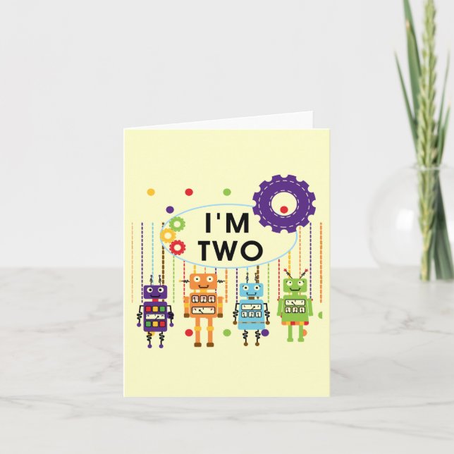 Carte Robot 2e chemises et cadeaux d'anniversaire (Devant)