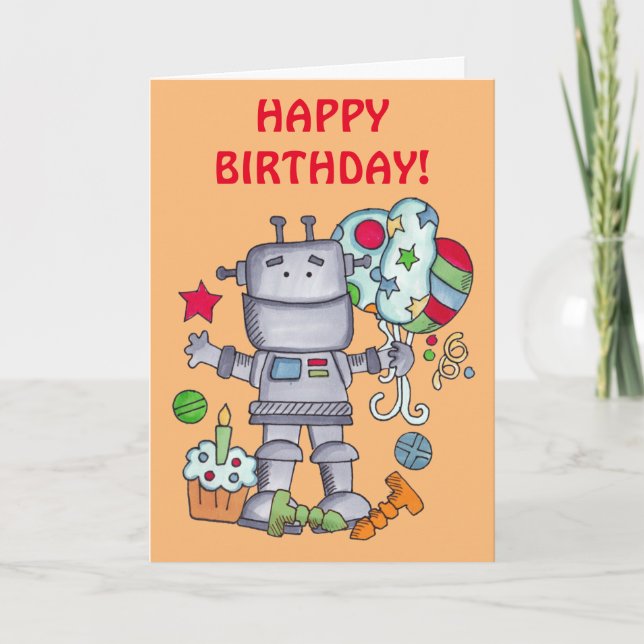 Carte Robot Anniversaire (Devant)