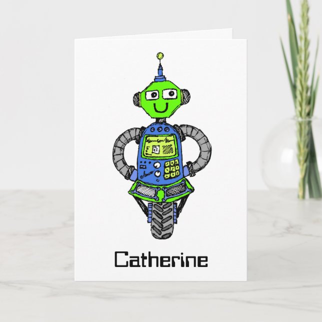 Carte Robot Arnie, bleu et vert (Devant)