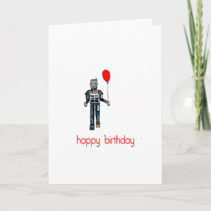 Carte Robot de joyeux anniversaire avec le ballon
