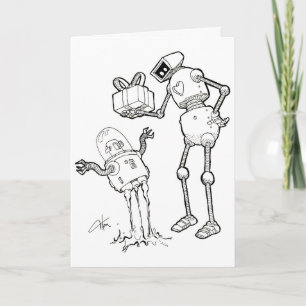 Carte Robot Greeting Card - from one nerd to another