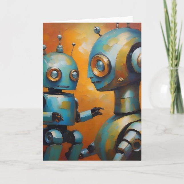Carte Robot mère et enfant. (Devant)