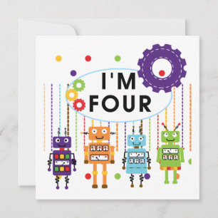 Carte Robot T-shirts et cadeaux d'anniversaire 4e