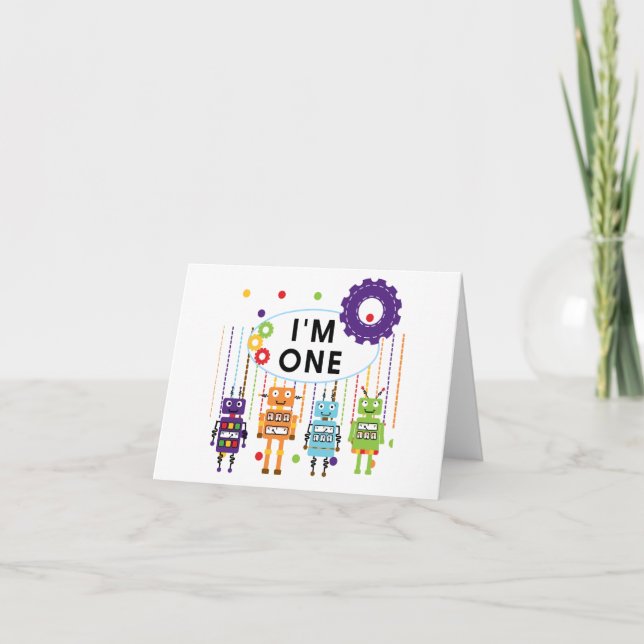 Carte Robot Tshirts et cadeaux d'anniversaire (Devant)