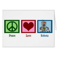 Carte Robots Peace Love