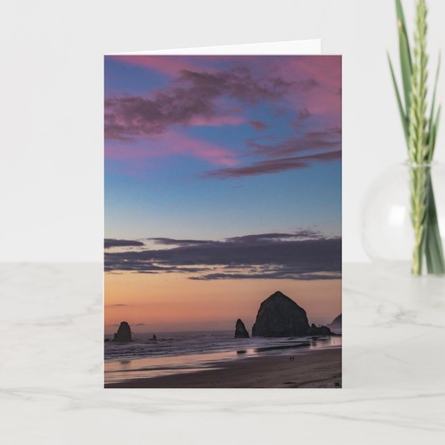 Carte Roche de meule de foin - coucher du soleil dans le (Devant)