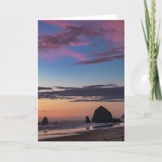 Carte Roche de meule de foin - coucher du soleil dans le
