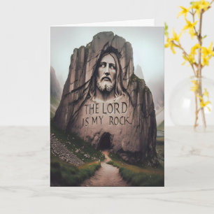 Carte Roche Divine : Jésus gravé Le Seigneur Est Mon Roc